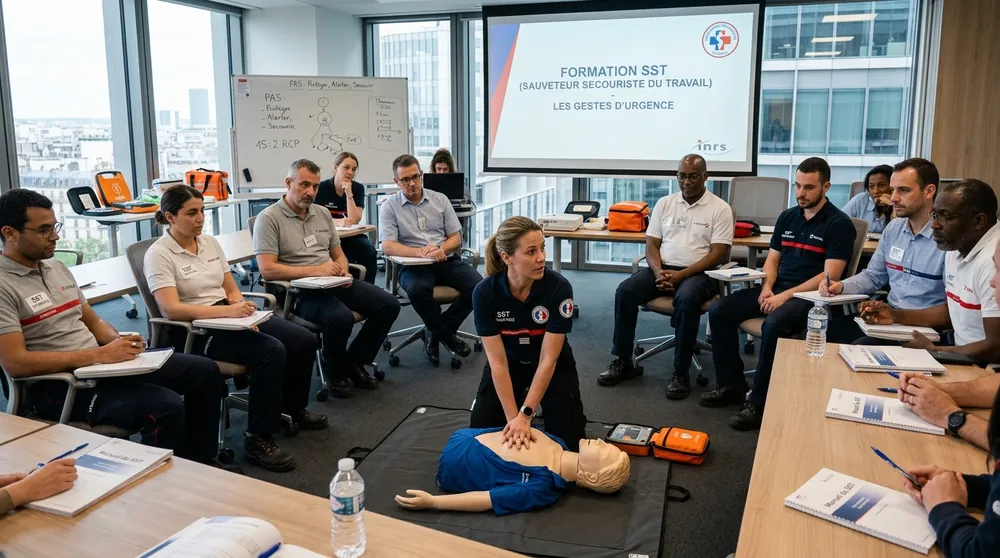 Démonstration pratique de réanimation sur mannequin à Colmar